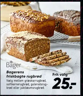 Bilka Bagerens friskbagte rugbrød tilbud