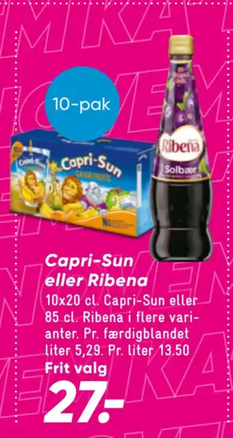 Bilka Capri-sun eller ribena tilbud