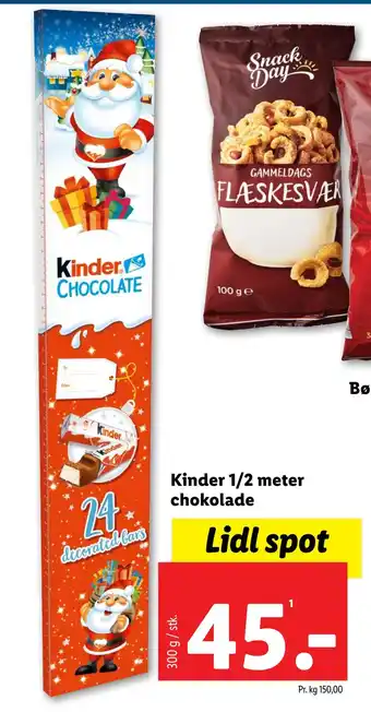 Lidl Kinder 1/2 meter chokolade tilbud