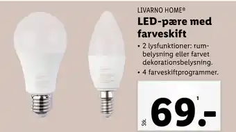 Lidl Led-pære med farveskift tilbud