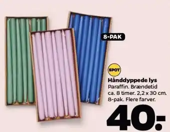 Netto Hånddyppede lys tilbud