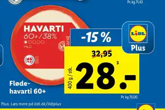 Lidl Flødehavarti 60+ tilbud