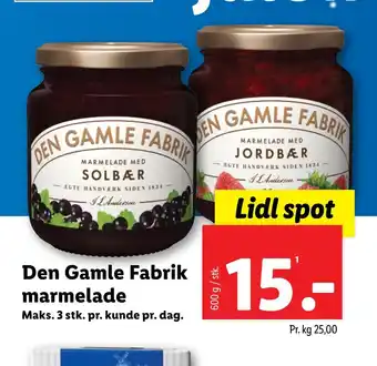 Lidl Den gamle fabrik marmelade tilbud