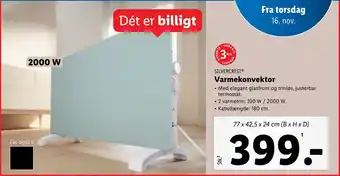 Lidl Varmekonvektor tilbud