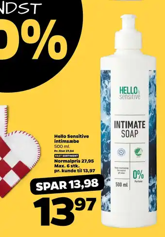 Netto Hello sensitive intimsæbe tilbud