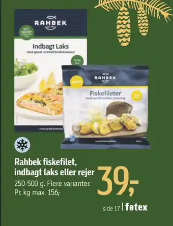 Føtex Rahbek fiskefilet, indbagt laks eller rejer tilbud