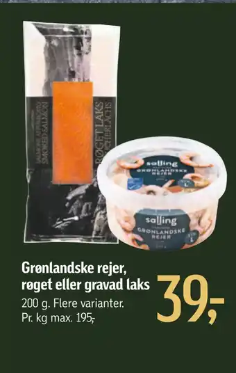 Føtex Grønlandske rejer, røget eller gravad laks tilbud