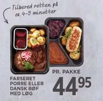 MENY FARSERET PORRE ELLER DANSK BØF MED LØG tilbud