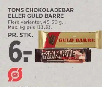MENY TOMS CHOKOLADEBAR ELLER GULD BARRE tilbud
