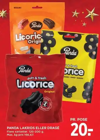 MENY PANDA LAKRIDS ELLER DRAGÉ tilbud