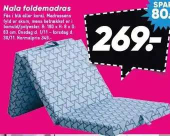 Bilka Nala foldemadras tilbud