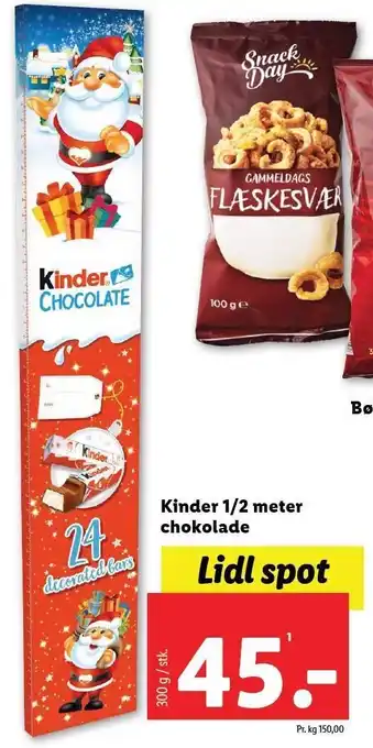 Lidl Kinder 1/2 meter chokolade tilbud