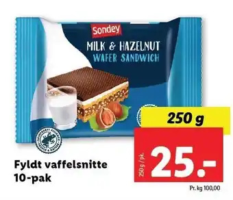 Lidl Fyldt vaffelsnitte 10-pak tilbud