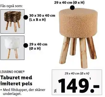 Lidl Taburet med imiteret pels tilbud
