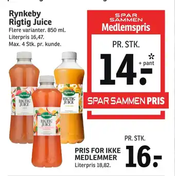 SPAR Rynkeby rigtig juice tilbud