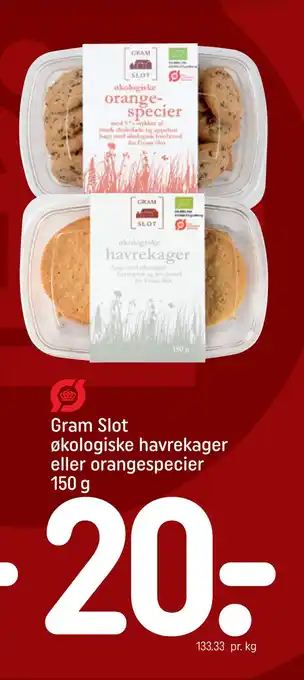 REMA 1000 Gram slot økologiske havrekager eller orangespecier tilbud