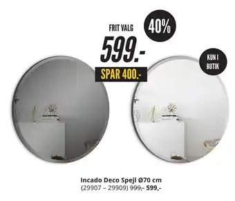 Incado deco spejl ø70 cm