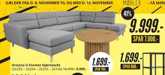 My Home Arizona u-formet hjørnesofa tilbud