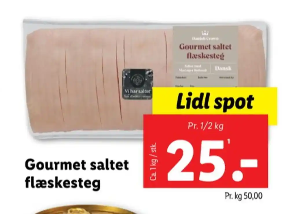 Danish crown flæskesteg tilbud hos Lidl