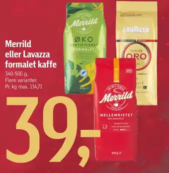 Mellemristet kaffe formalet