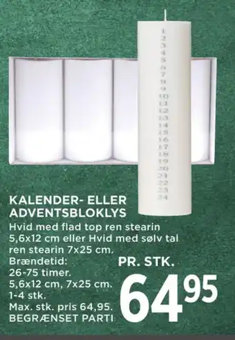 MENY Ukendt kalenderlys tilbud