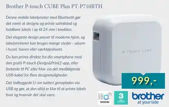 CBC Brother p-touch cube plus pt-p710bth tilbud