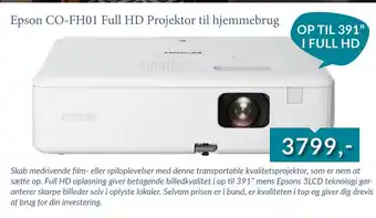 CBC Epson co-fh01 full hd projektor til hjemmebrug tilbud