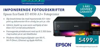 EDB Center Epson ecotank et-8550 a3+ fotoprinter tilbud