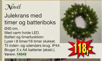Harald Nyborg Julekrans med timer og batteriboks tilbud