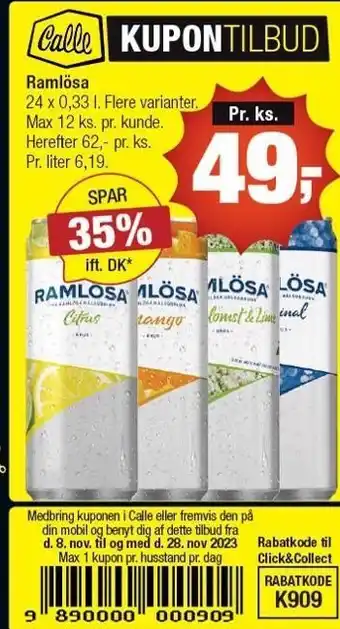 Calle Ramlösa tilbud