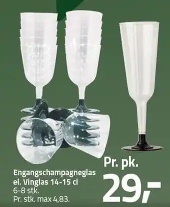 Engangschampagneglas el. vinglas