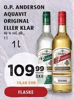 Scandinavian Park O.p. anderson aquavit original eller klar tilbud