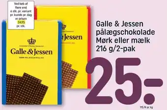 REMA 1000 Galle & jessen pålægschokolade tilbud
