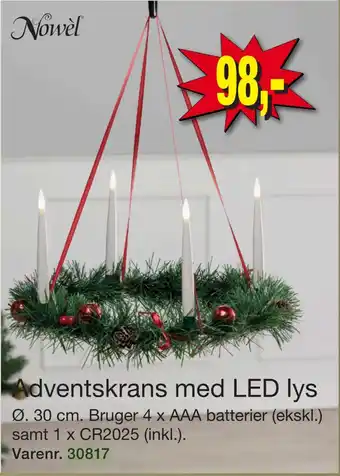 Harald Nyborg Adventskrans med led lys tilbud