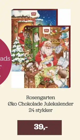 Helsemin Rosengarten øko chokolade julekalender tilbud
