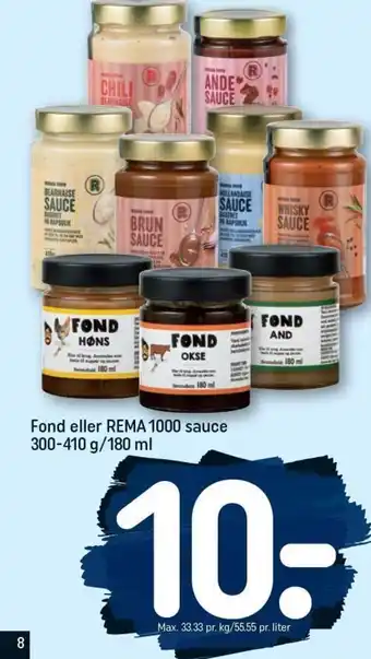 REMA 1000 Fond eller REMA 1000 sauce 300-410 g/180 ml tilbud
