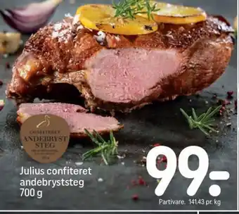 REMA 1000 Julius confiteret andebryststeg 700 g tilbud