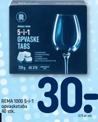 REMA 1000 REMA 1000 5-i-1 opvasketabs 40 stk. tilbud