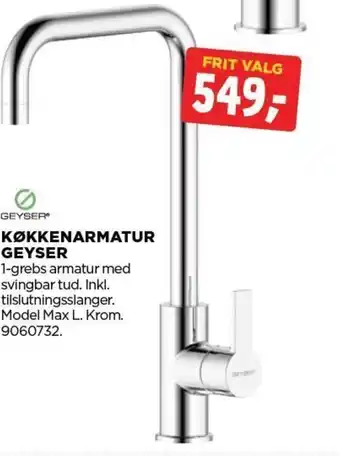 jem & fix KØKKENARMATUR GEYSER tilbud