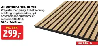 jem & fix AKUSTIKPANEL 18 MM tilbud