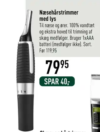 Næsehårstrimmer med lys