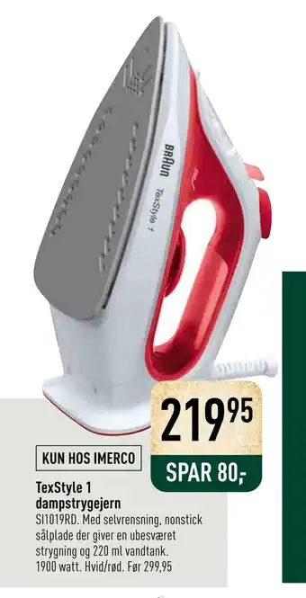 Imerco Texstyle 1 dampstrygejern tilbud