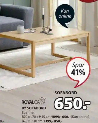 JYSK Ukendt sofabord tilbud