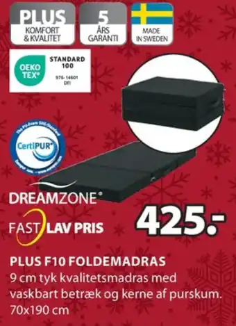JYSK Dreamzone foldemadras tilbud