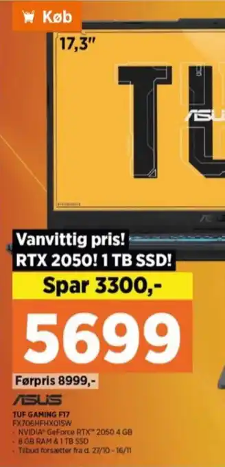 Power Asus bærbar pc tilbud