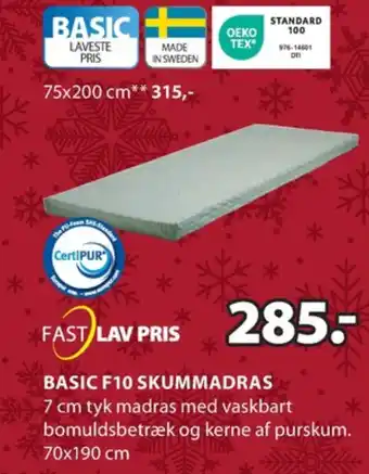JYSK Ukendt skummadras tilbud