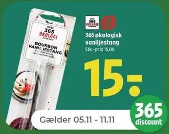 Netto 365 økologisk bourbon vaniljestang tilbud