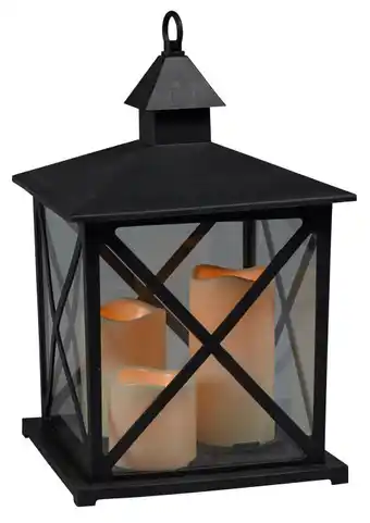 jem & fix Lanterne firkantet med 3 stk. led-bloklys tilbud