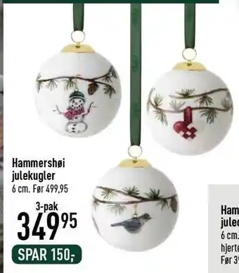 Imerco Hammershøi julekugler tilbud