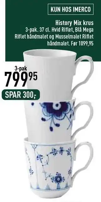 Imerco Royal copenhagen history mix krus tilbud